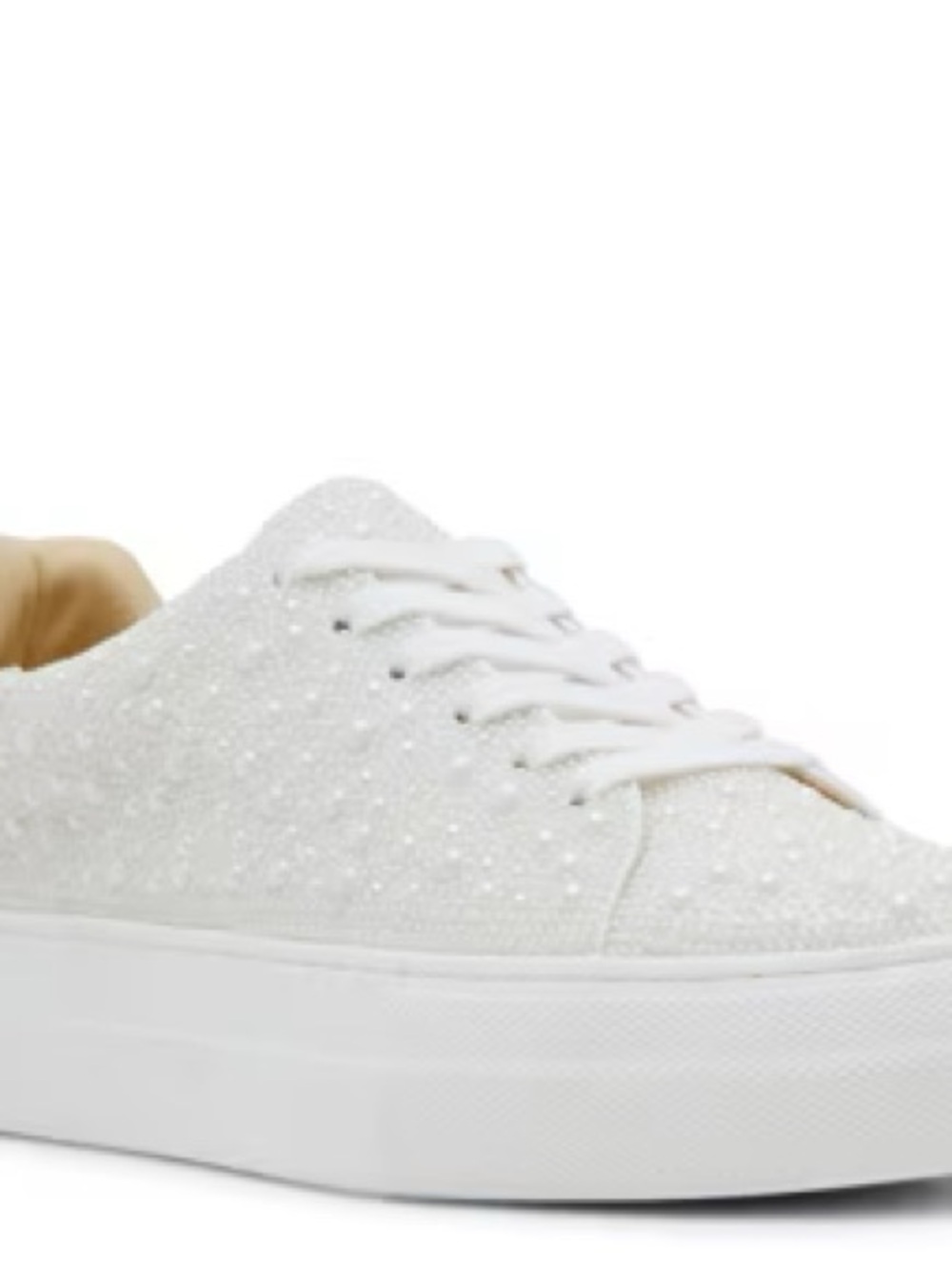 Betsey Johnson White Glitter Platform Sneakers